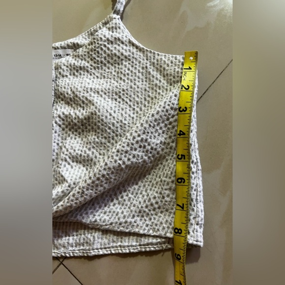 Zara Striped Denim Crop Top Blue & White Sleeveless Square Neck Size 13-14 Cm 16 - Picture 10 of 15